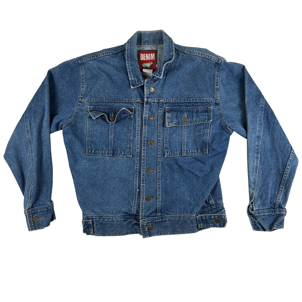 Vintage Unionbay Denim Jacket Mens Large Made In USA Trucker Bomber Boxy Fit 90s